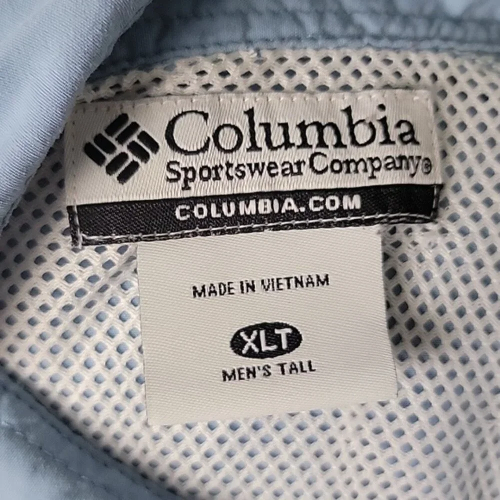 COLUMBIA Performance Fishing Gear Blue‎ Long Sleeve Activewear Button Down Shirt